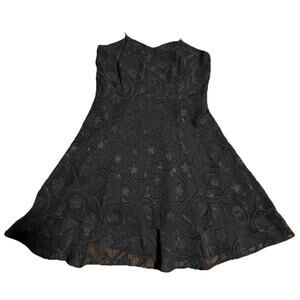 Vintage 90’s Traci Evans Black Short Flair Dress Size 5/6 Made In USA Rare